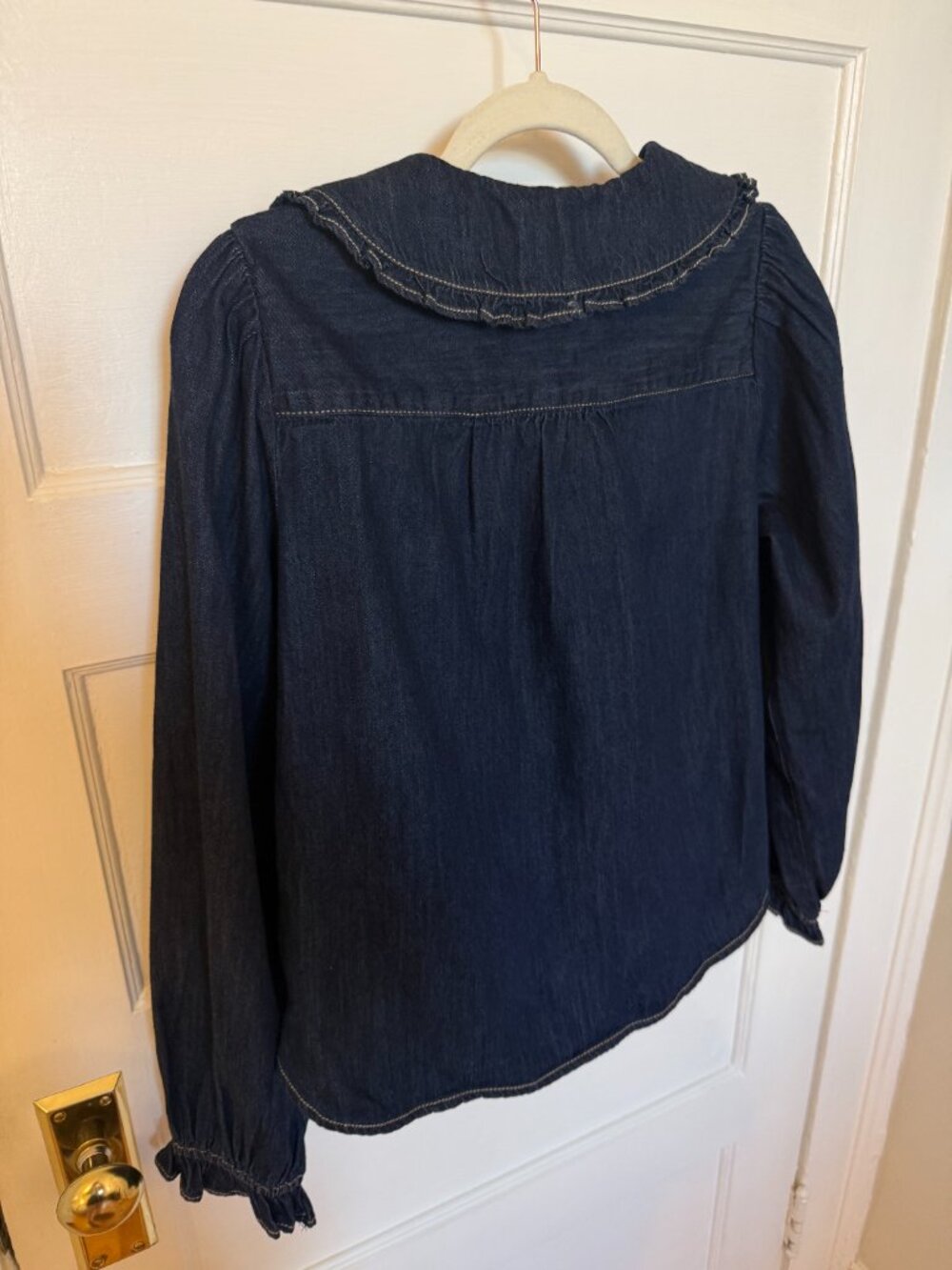 Pilcro Denim Button-up Top in Dark Denim S - Picture 5 of 6